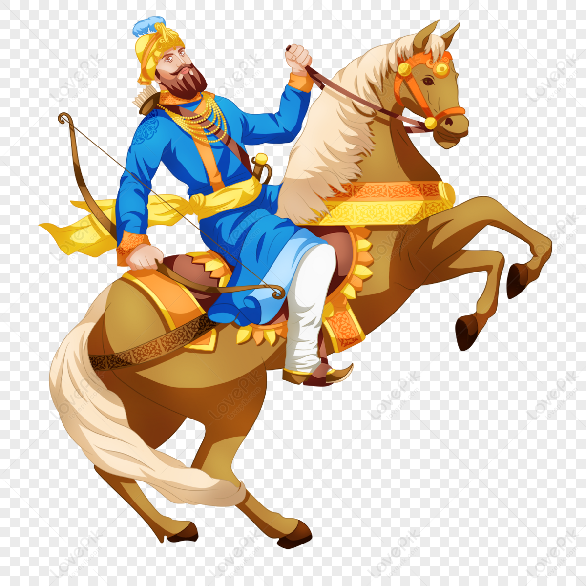 Blue Indian Leader Religious Horse Running Guru Gobind Singh Jayanti ...