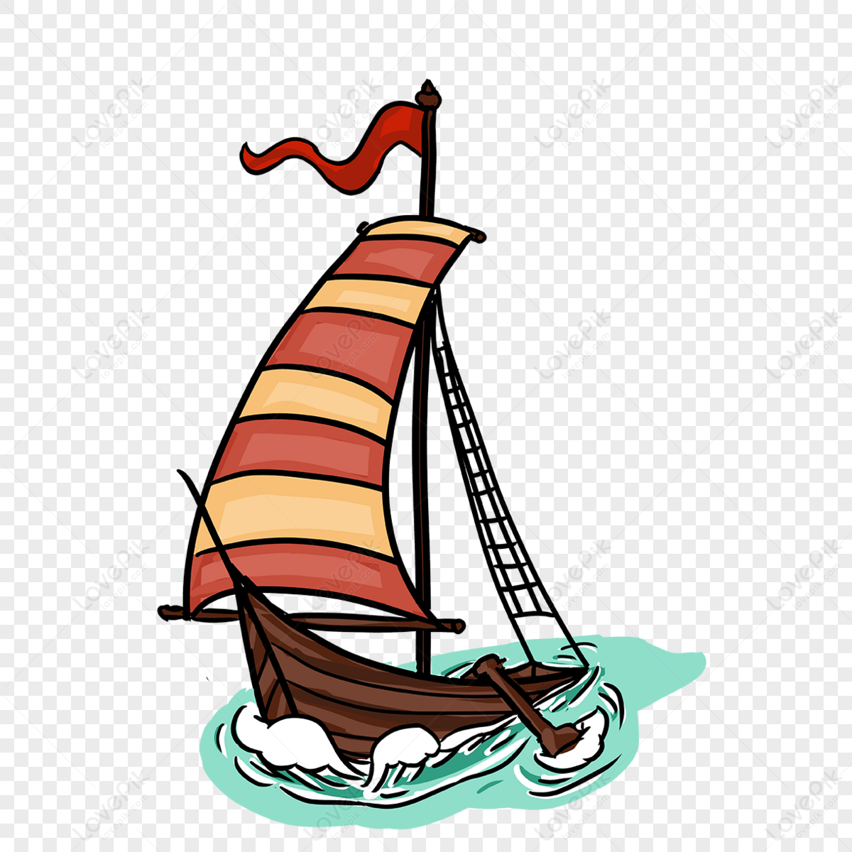 Cartoon style clipart brown sailing boat,wallpaper,sailing boats png transparent background