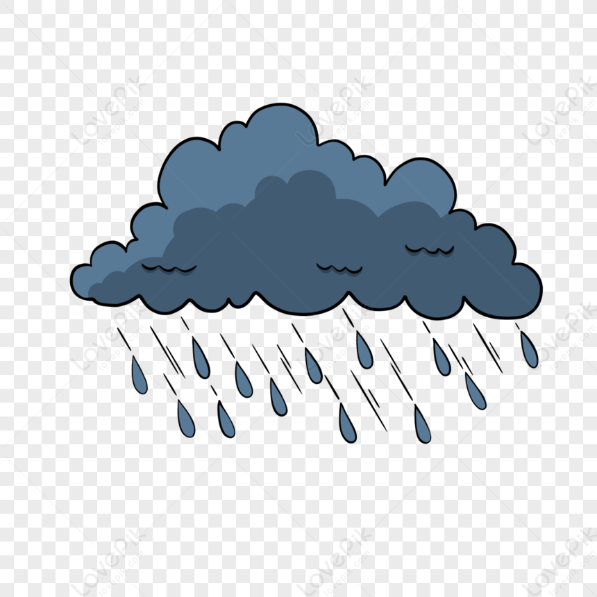 Cartoon Style Rain Cloud,rainwater,dark Clouds,clouds PNG Picture And ...