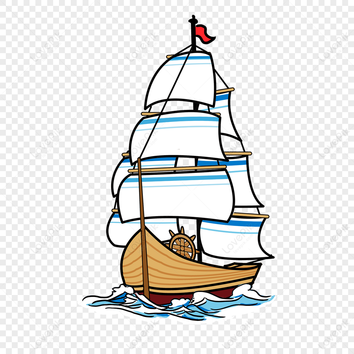 Cartoon style yellow clip art sailing boat,adventure,sketch png hd transparent image