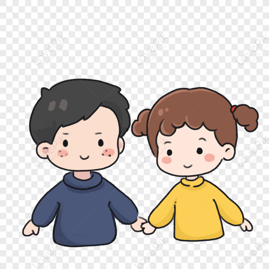 Cute Cartoon Couple Avatar,holding Hands,hold Hands,adoration PNG Image ...