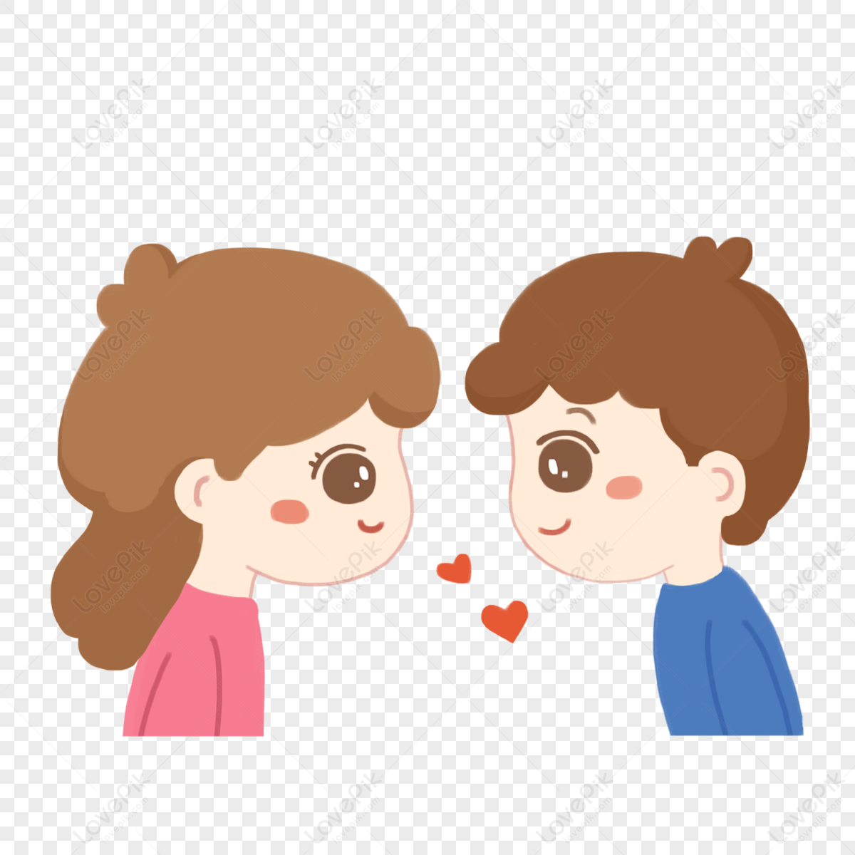 Cute Cartoon Couple Avatar,white,stars,woman PNG Transparent Background ...