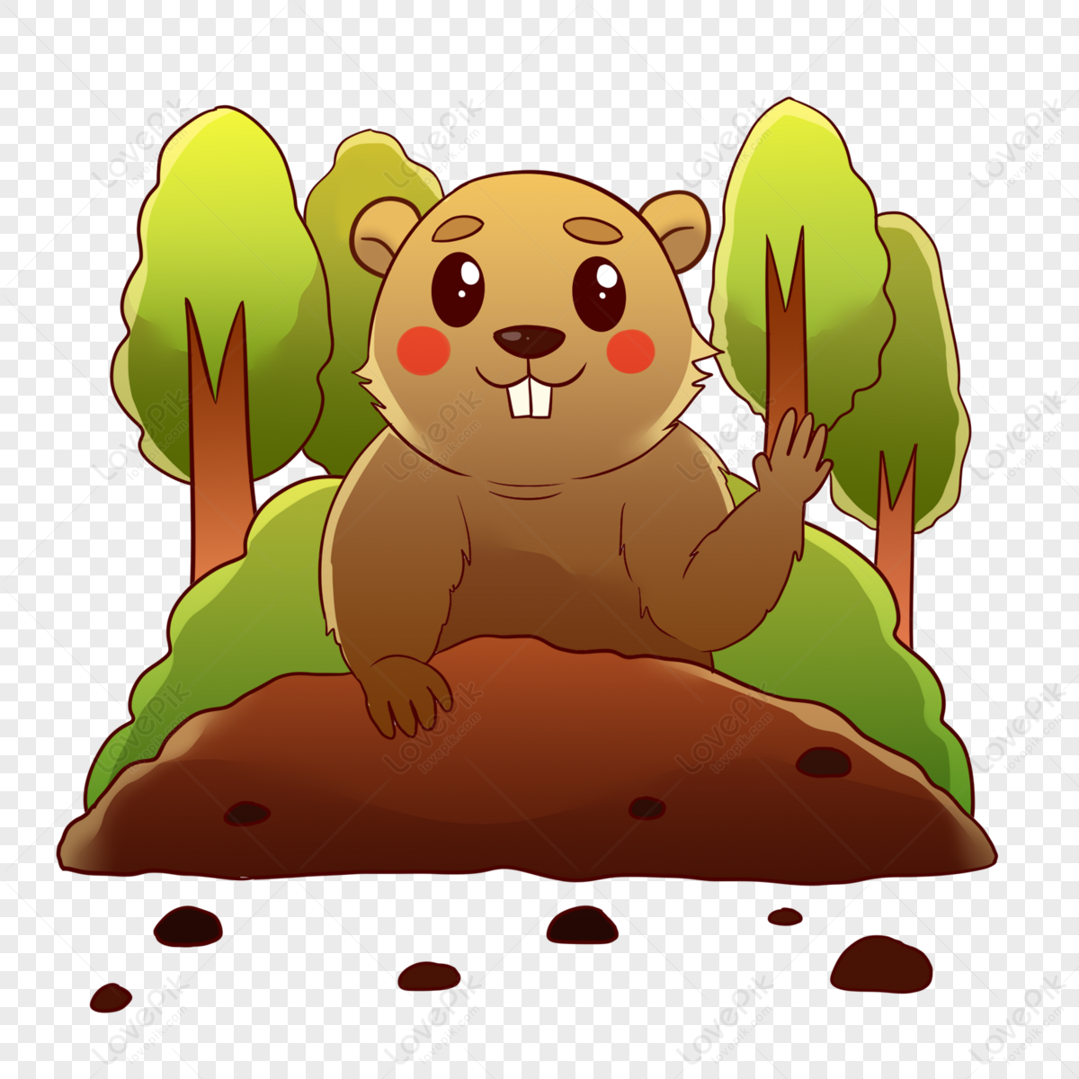 Groundhog Saying Hello To You,beauty,fun,winter PNG Picture And Clipart