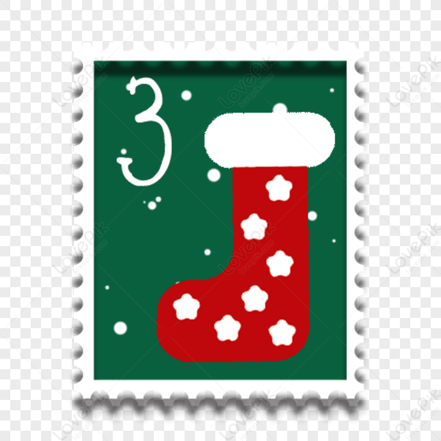 Red Christmas Stocking Stamp With Numbers,news,cute PNG Free Download ...