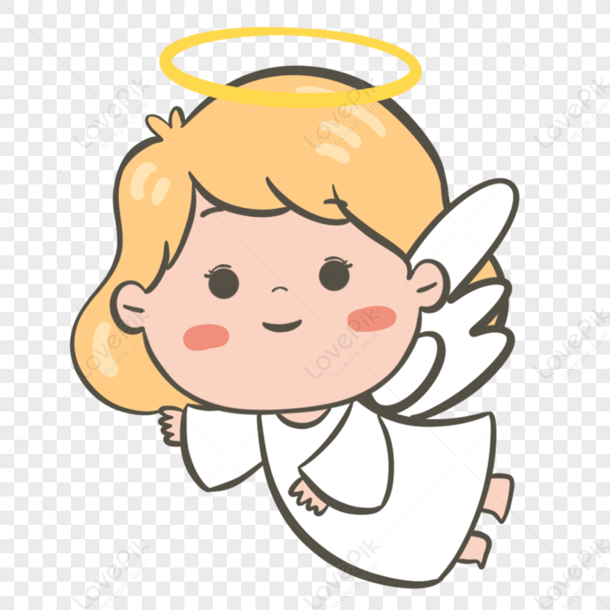 Two-headed Little Angel With Short Blond Hair,messenger,wings PNG ...