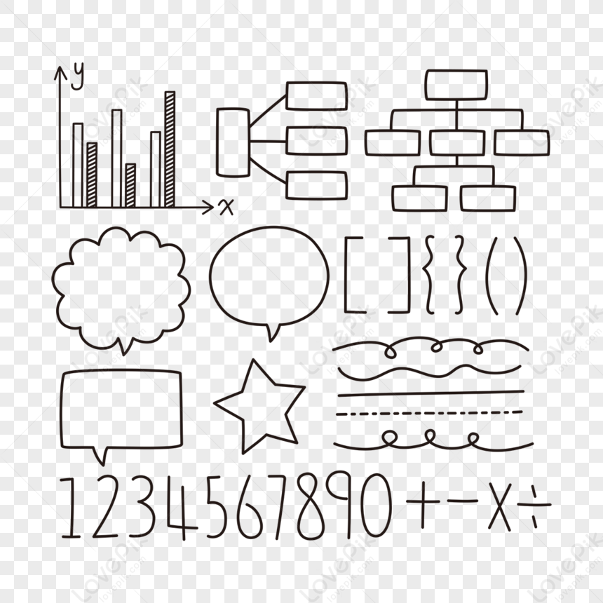 Vector Material Mathematical Information Symbol Chart Collection ...