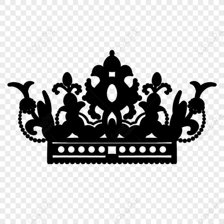 Vintage Silhouette Queen Crown Clipart,flat,power,black And White PNG ...