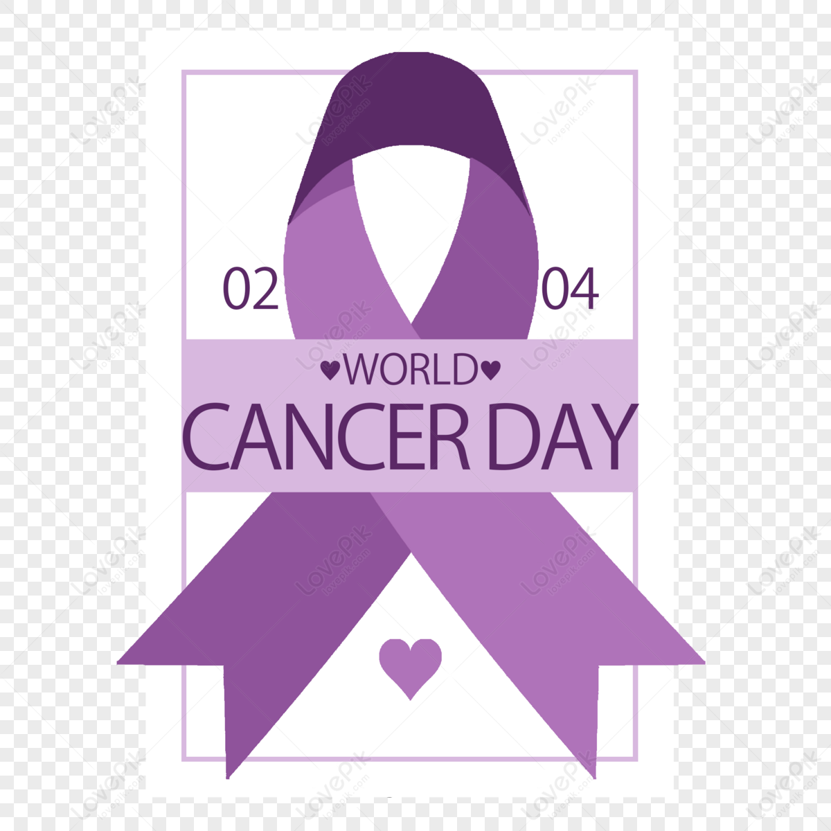 World cancer <b>day</b> <b>purple</b> ribbon promotional label,world holiday,propaganda p...