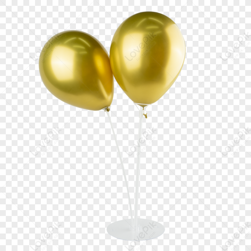 Globo Dorado Con Linea Dorada PNG ,dibujos Globos Dorados, Globos