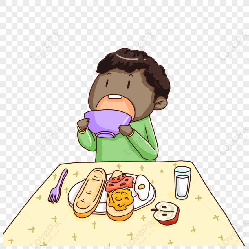 desayunar clipart niños