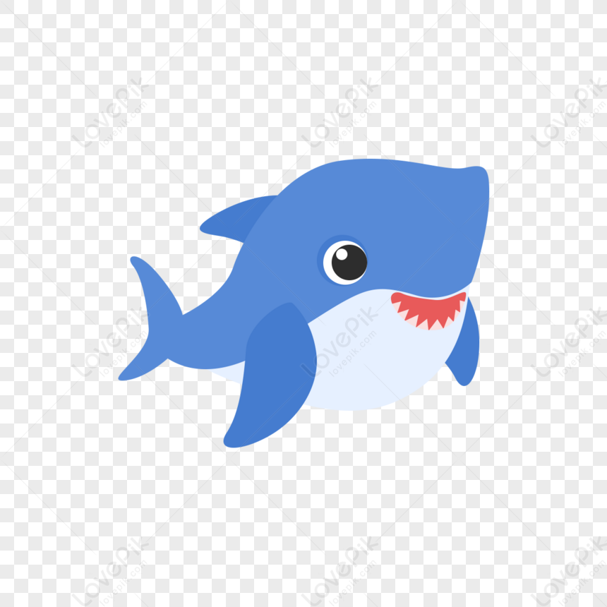 Blue Cute Cartoon Animal Baby Shark Clipart,anime Baby,shark Animals ...