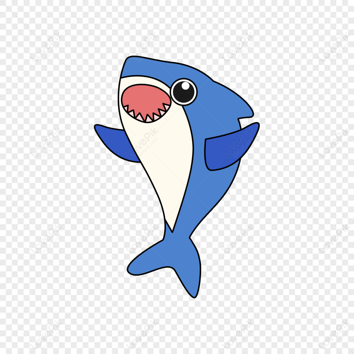 Cartoon Cute Blue Happy Baby Shark Clipart,happiness Cartoon PNG Hd ...