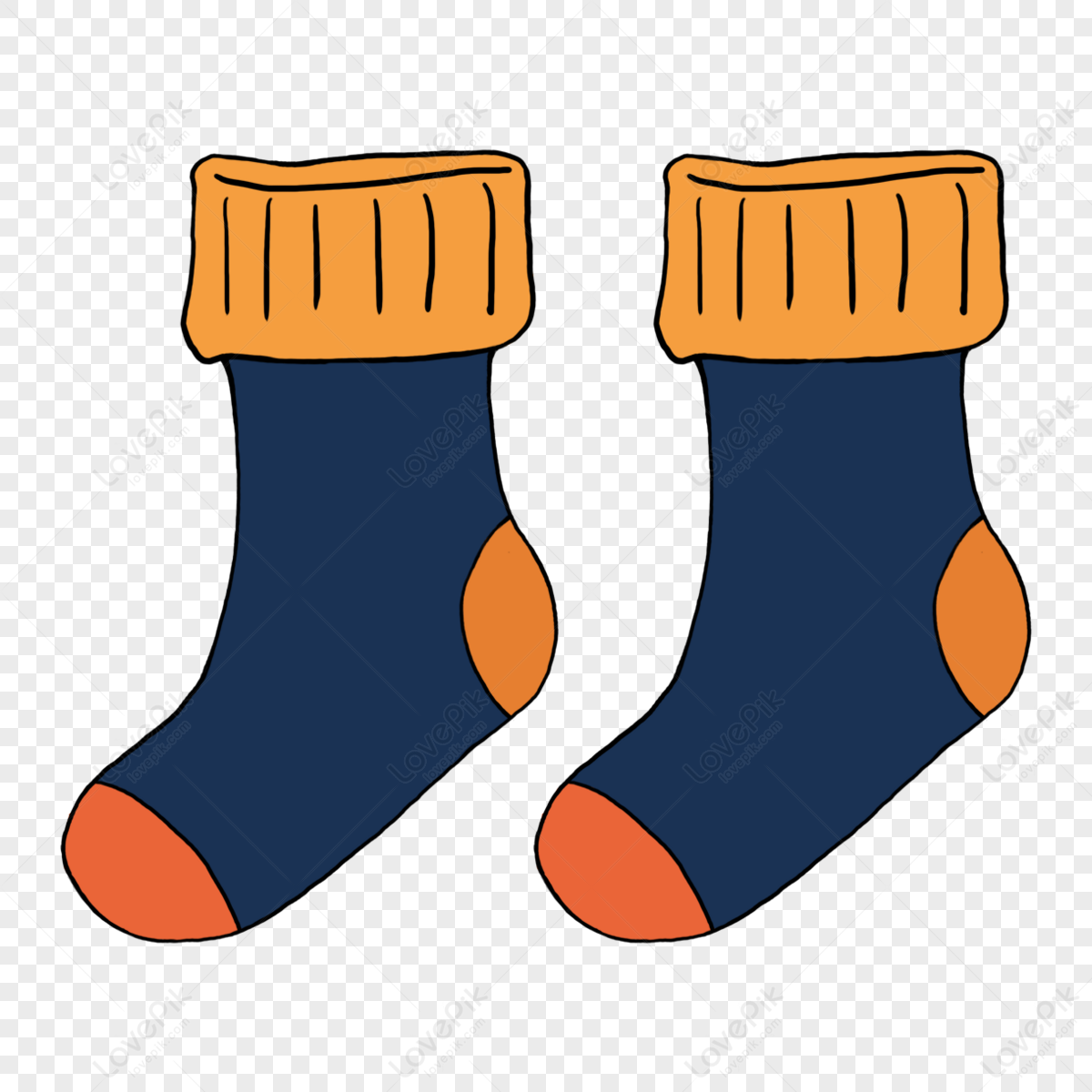 Cartoon Style Orange Dark Blue Red Socks Clipart,supermarket,navy Blue ...