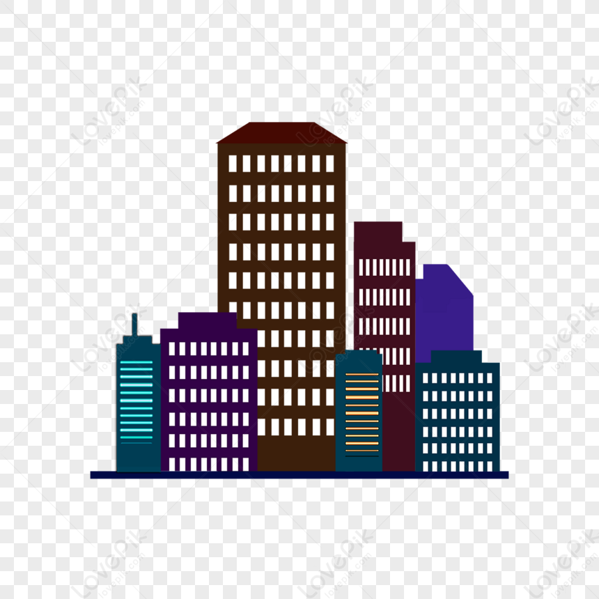 City Night View Office Business Cartoon Flat Building Clipart,business ...