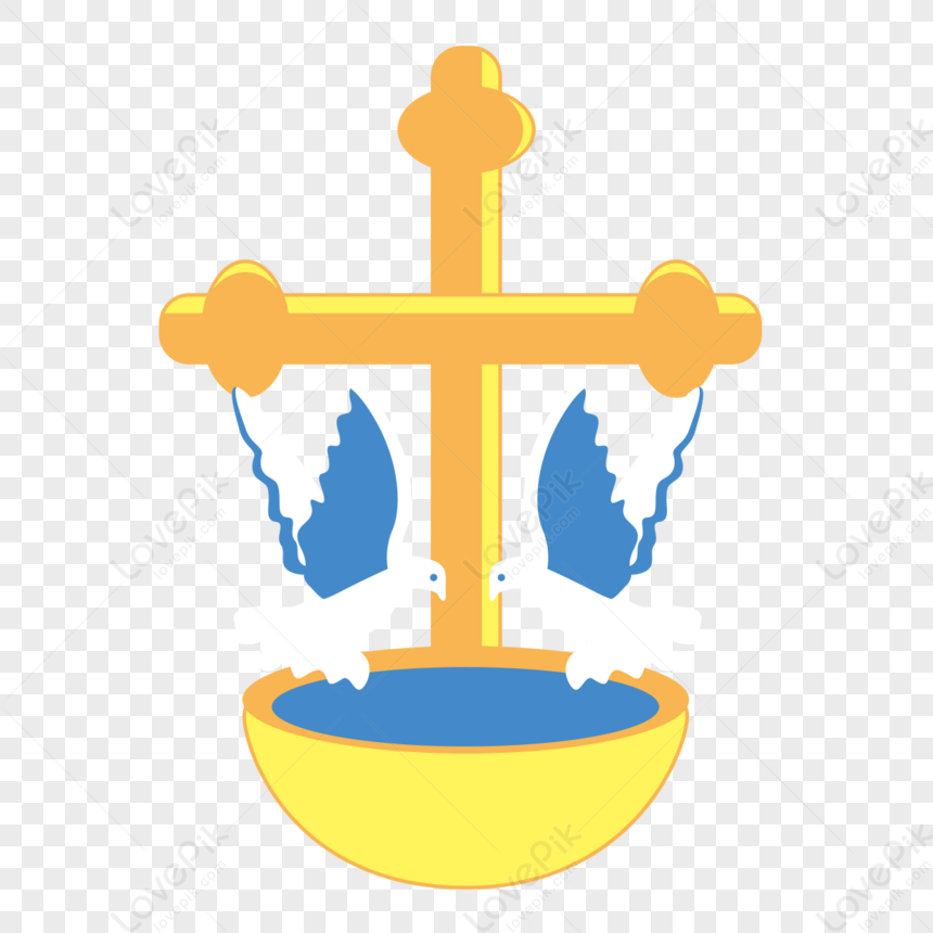 Orange Cross Baptism Clip Art,utensils,holy Water,ceremony PNG Image ...