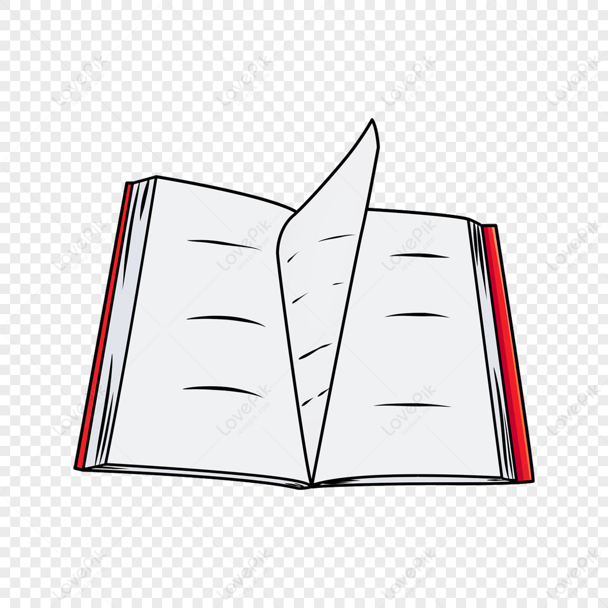 Red A Book Book Clipart,cartoon Book,knowledge,turn Over PNG ...