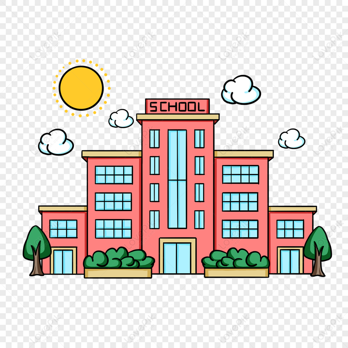 School Building Cartoon School Building Classroom,learn,learning PNG ...