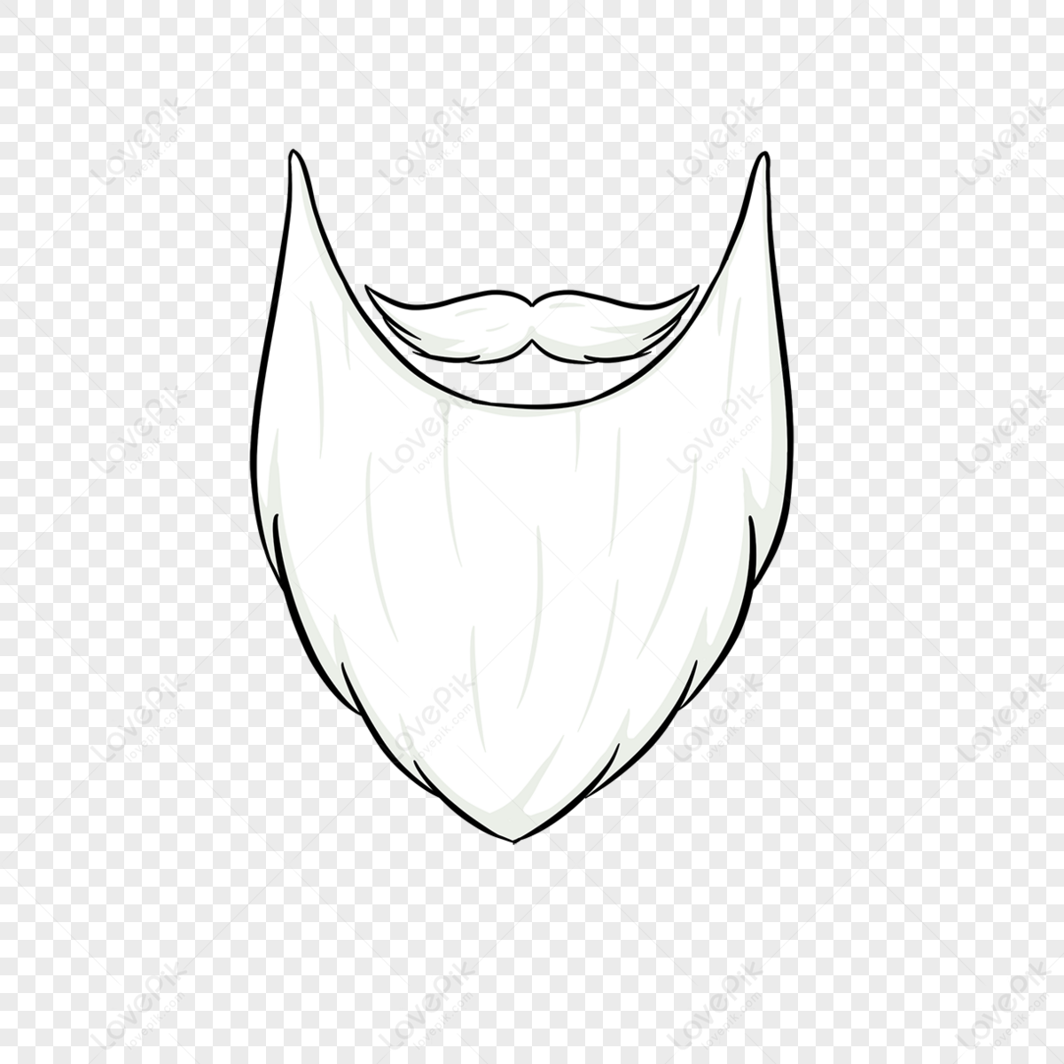 White Christmas Beard Mask Santa Beard Mask,moustache,white Masks PNG ...
