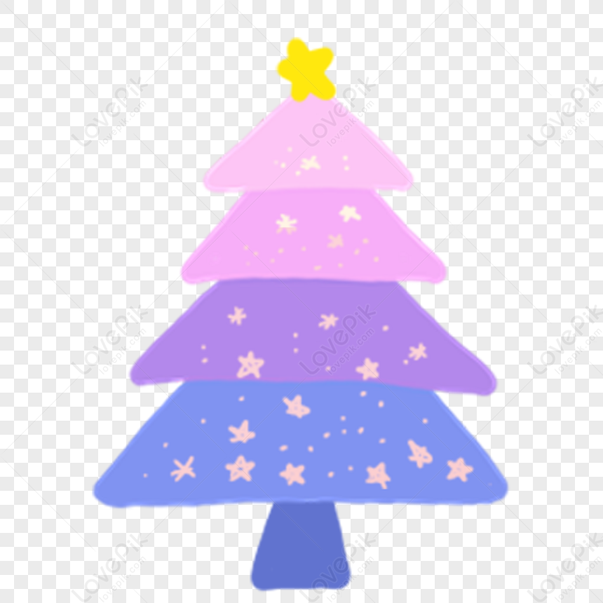 Four-color Cartoon Christmas Tree Paper Cut Painting,holiday Stickers,four  Colors PNG Transparent Background And Clipart Image For Free Download -  Lovepik