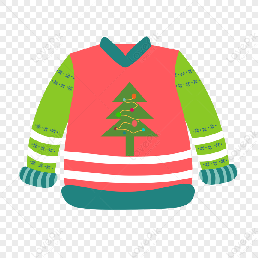 Pink Christmas Sweater With Christmas Tree Pattern,cool,trendy Free PNG