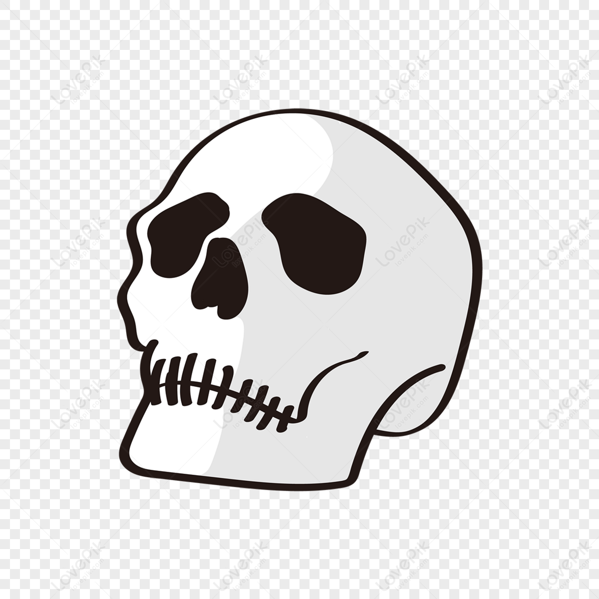 Set Dark Illustration Skull Head Bones Hand Drawn Hatching Outline Stock  Vector by ©Morspective 593695824