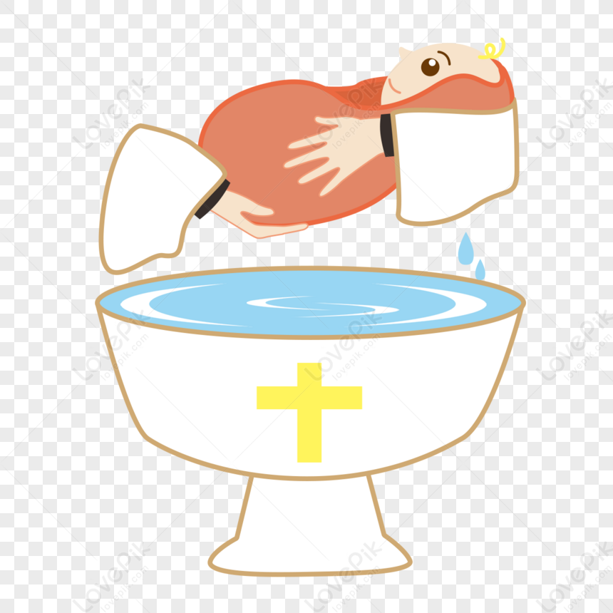 Cartoon Style Baby Baptism Clipart,ceremony,cross,holy Water PNG Hd ...