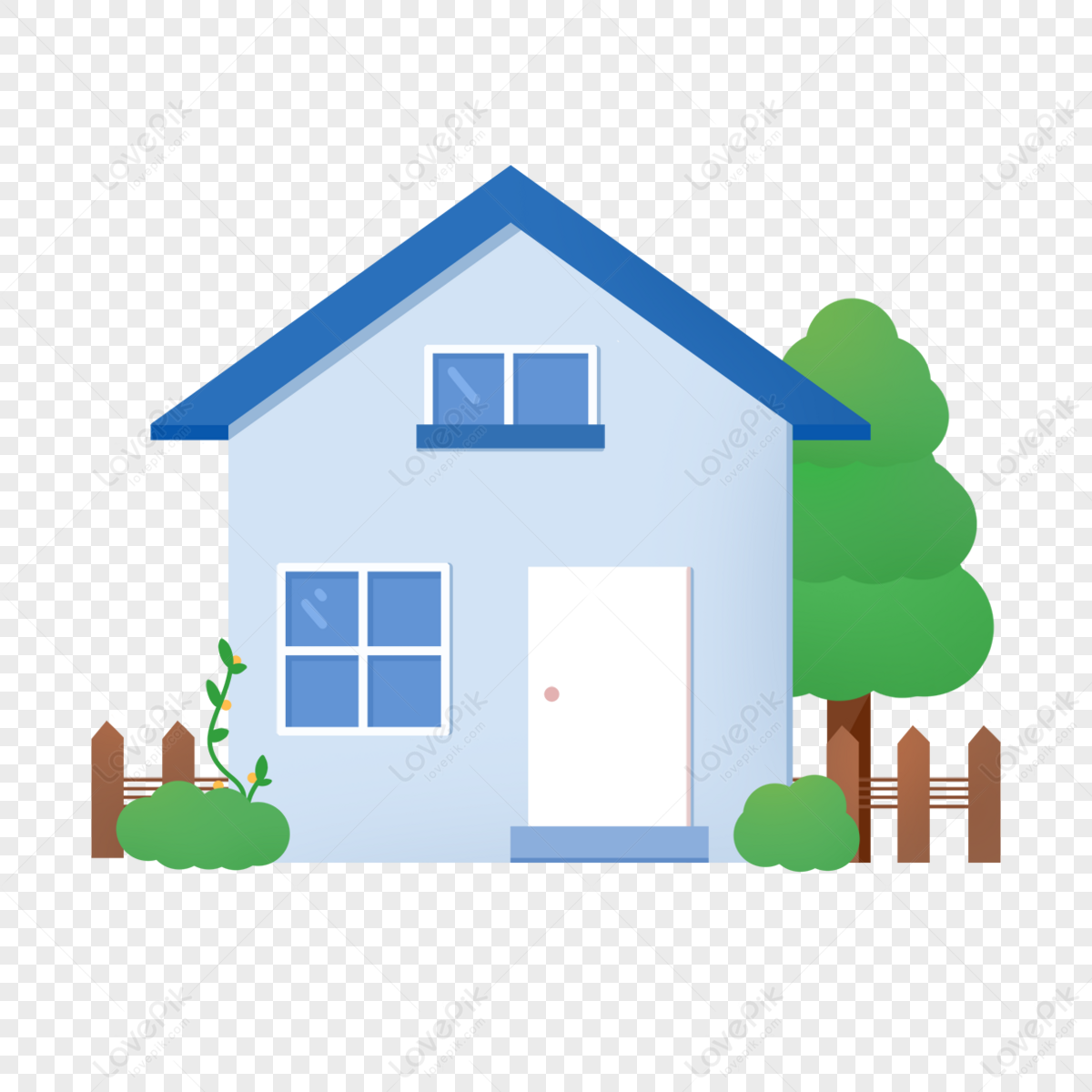 Chic Blue Home Clipart,exterior,nice,symbol PNG Free Download And ...