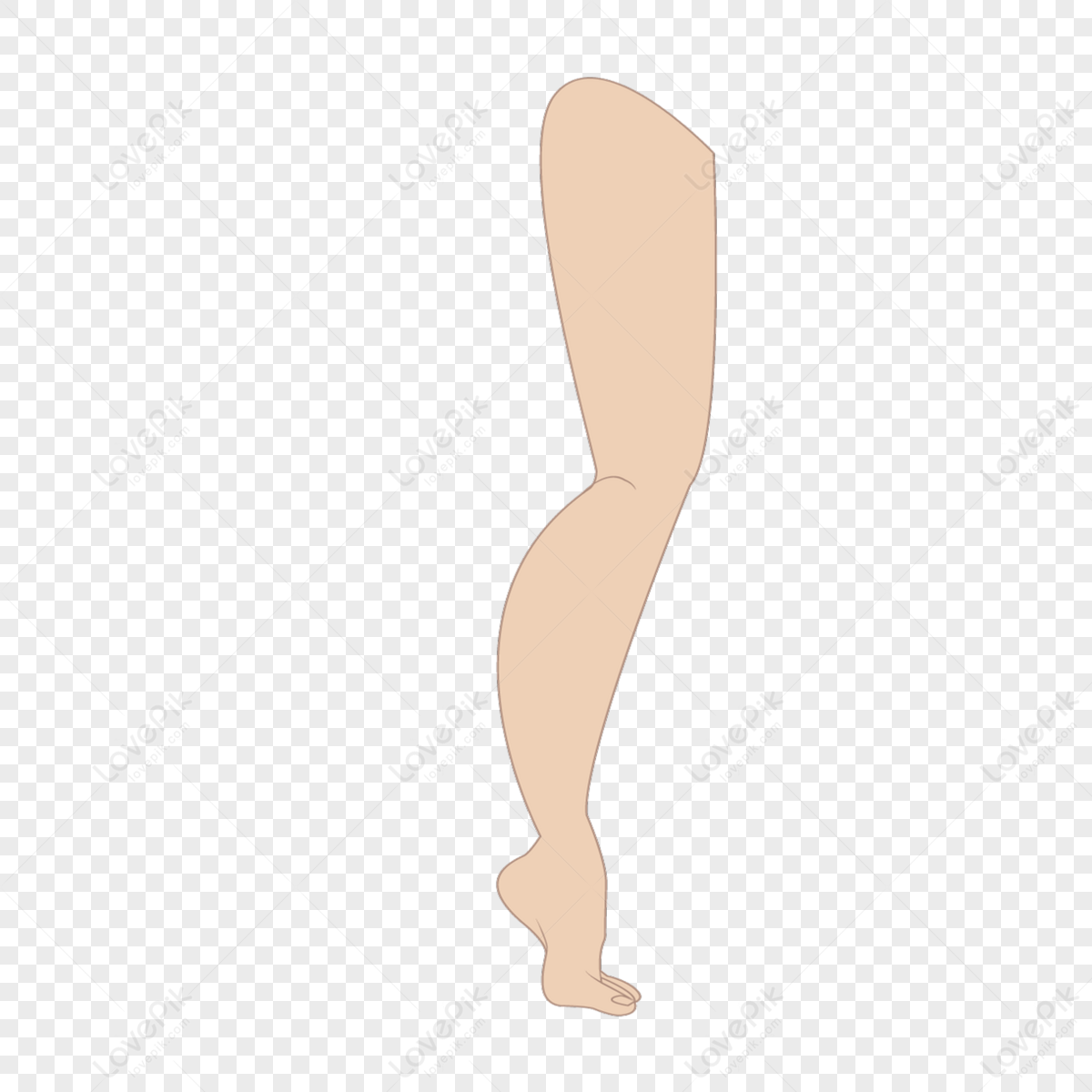 Flesh-colored Tiptoe Left Leg Clipart,legs,stand On Tiptoe PNG ...