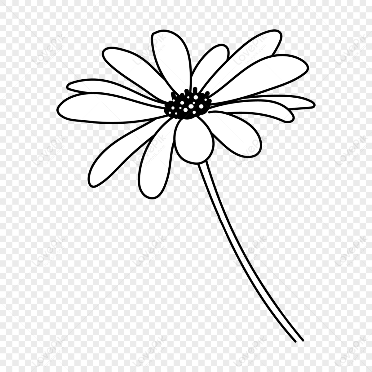 Flower Clipart Black And White,flower Sketch,flower Drawing ...