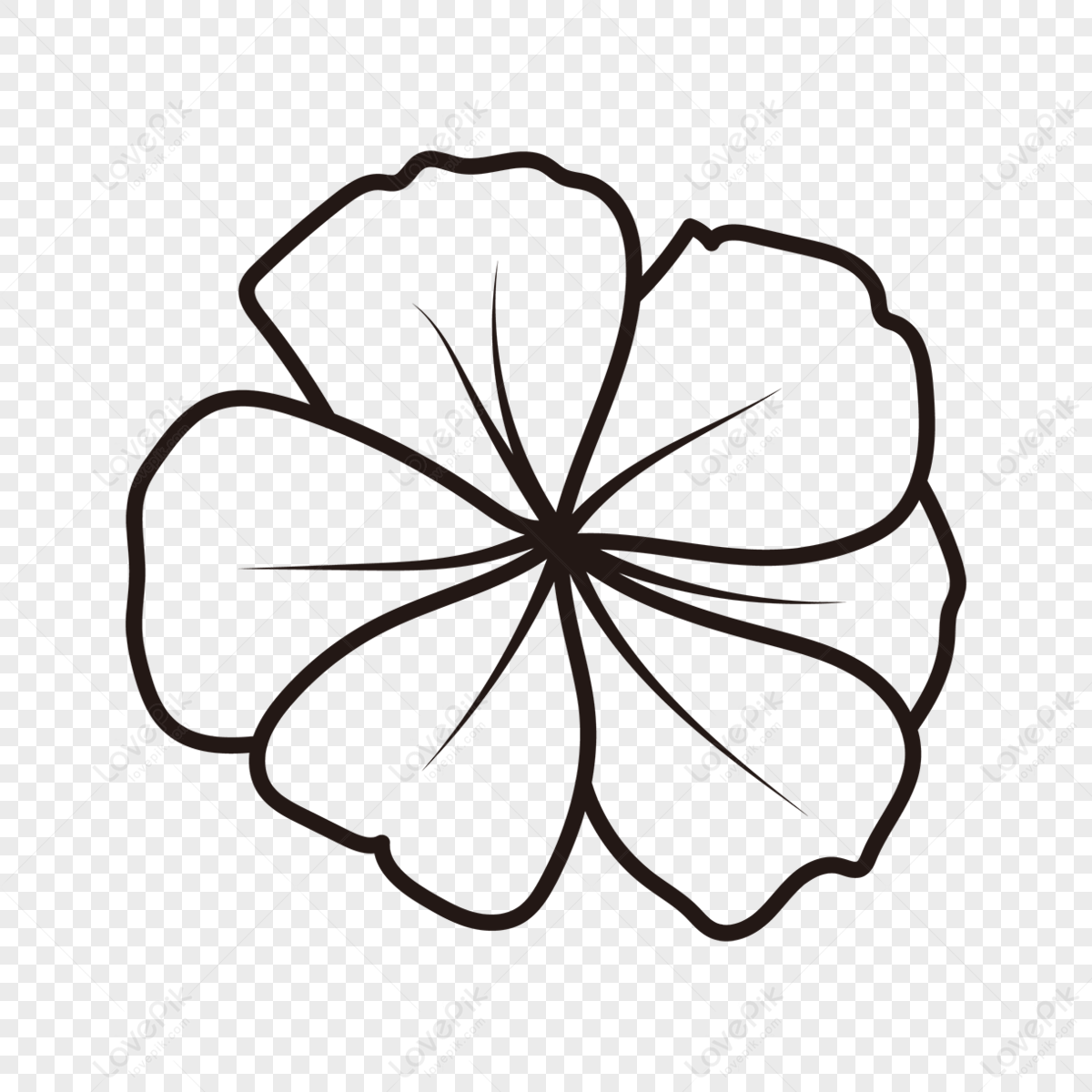 Flower Clipart Black And White,line,petal,flat PNG Image Free Download ...