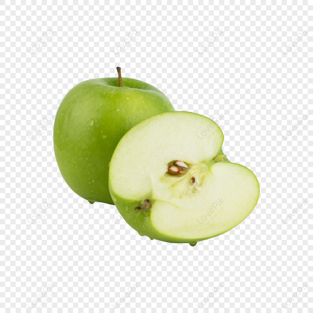 Premium AI Image  Close Up of Fresh and Organic Green Apples in a