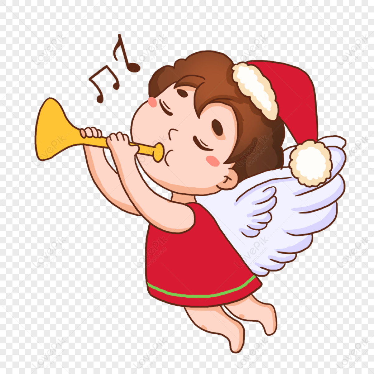 Little Angel Blowing A Trumpet,illustration,blow Trumpets,little Angels ...