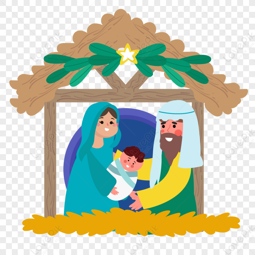 Nativity Illustration In The House,god,gods,baby PNG Transparent ...