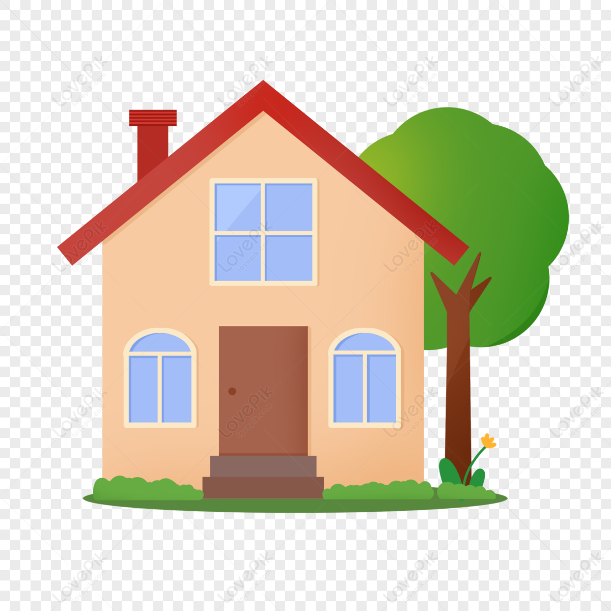 Smart And Cute Home Clipart,dexterous,grass,steps PNG Transparent ...