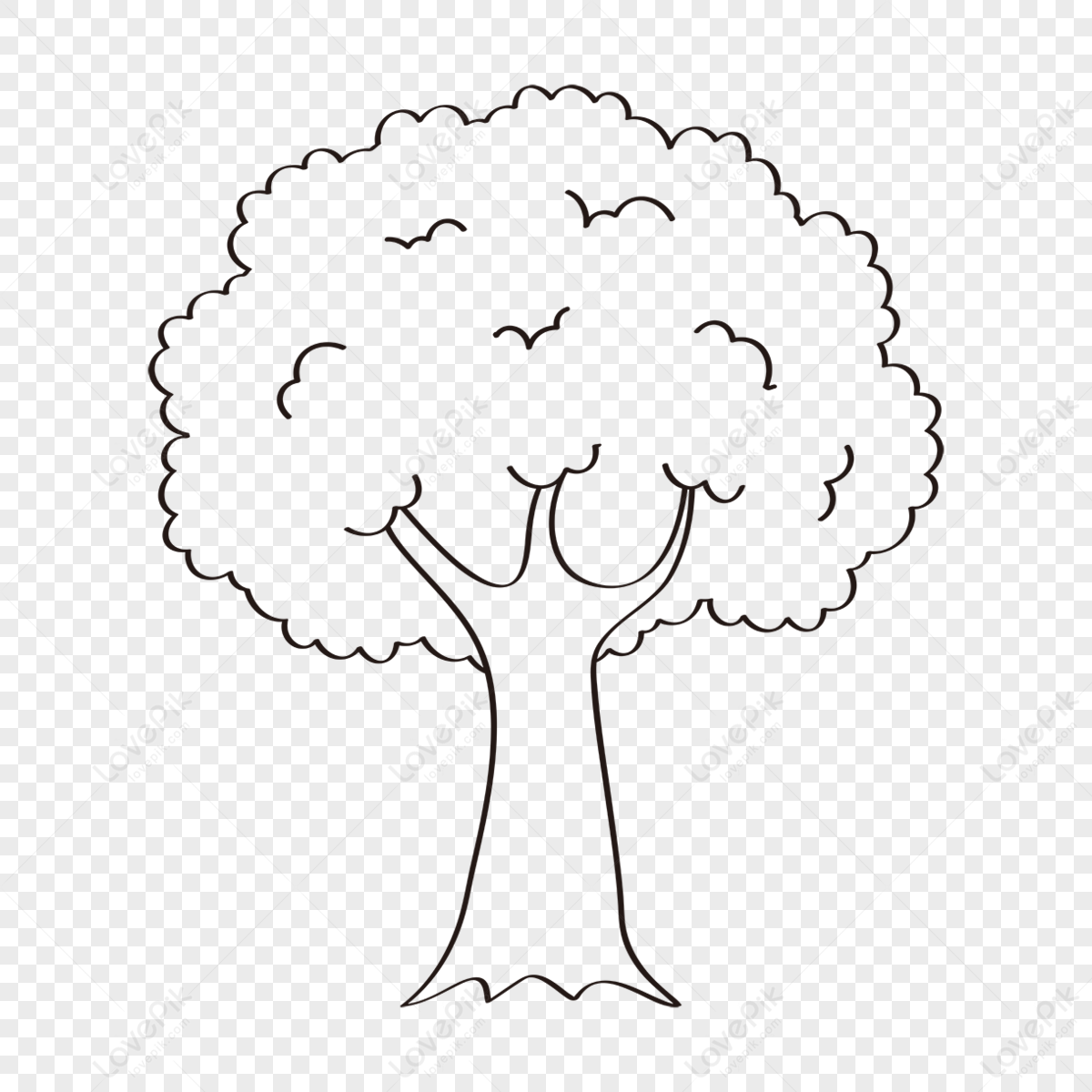 Tree Clipart Black And White Vector Black Clipart Material,stick Figure ...