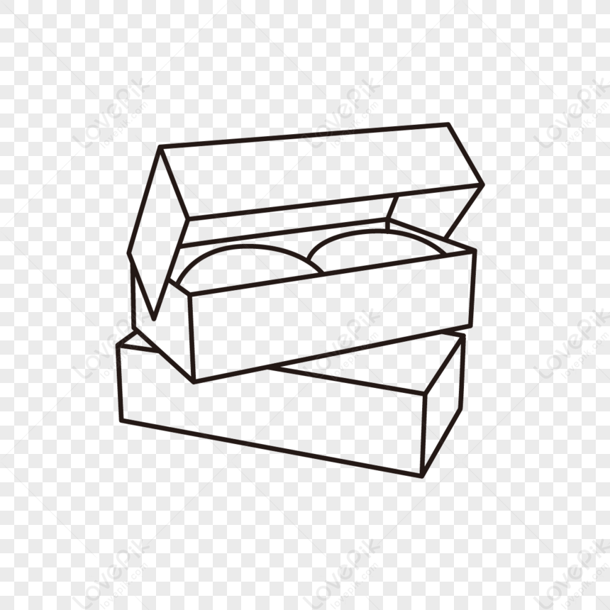 2 Boxes Black And White Clipart For Desserts, Bread And Food PNG ...