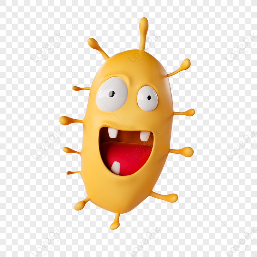 3d Laughing Yellow Virus,expression,red,cartoon PNG Transparent ...