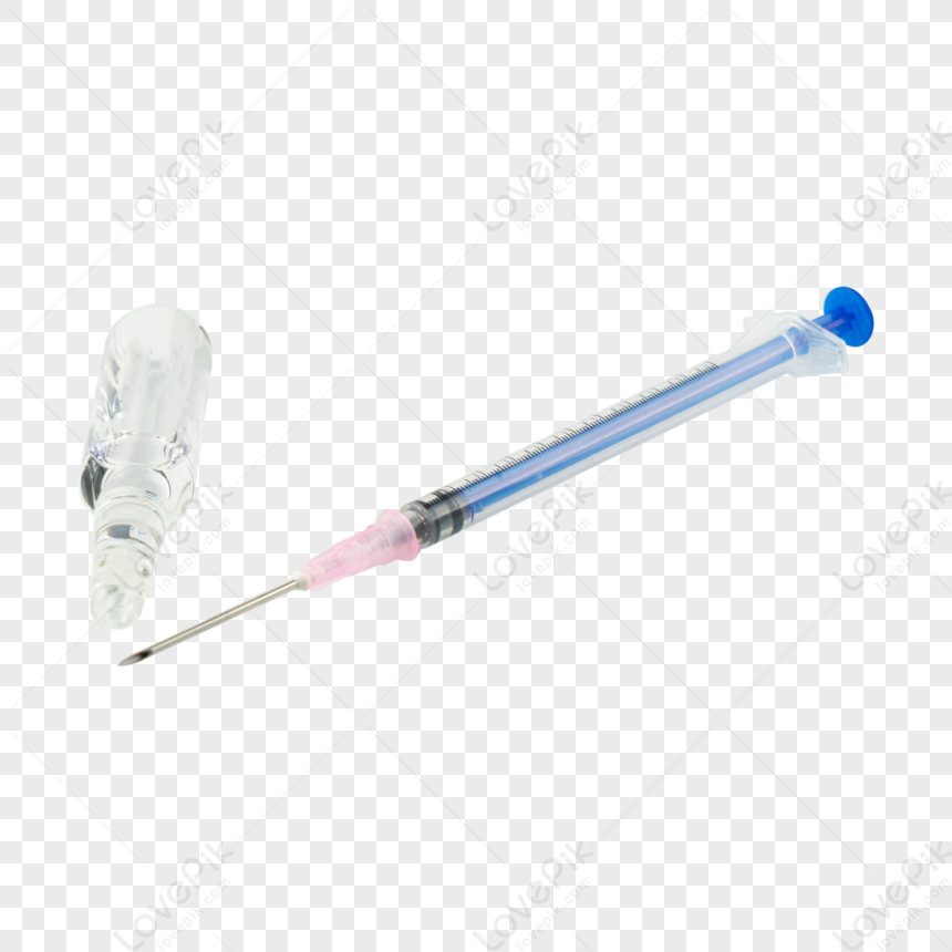 A Needle And Transparent Ampere Bottle,ampoule Injection,silver PNG ...