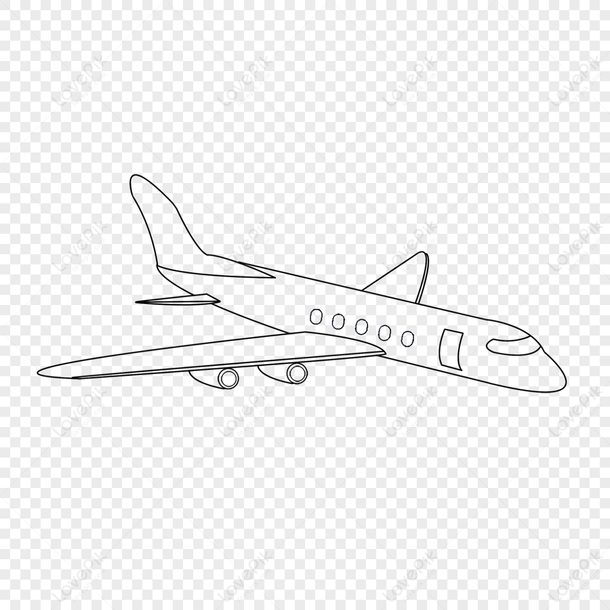 Cargo Plane Clipart Black And White,plane Sketch,aircraft PNG