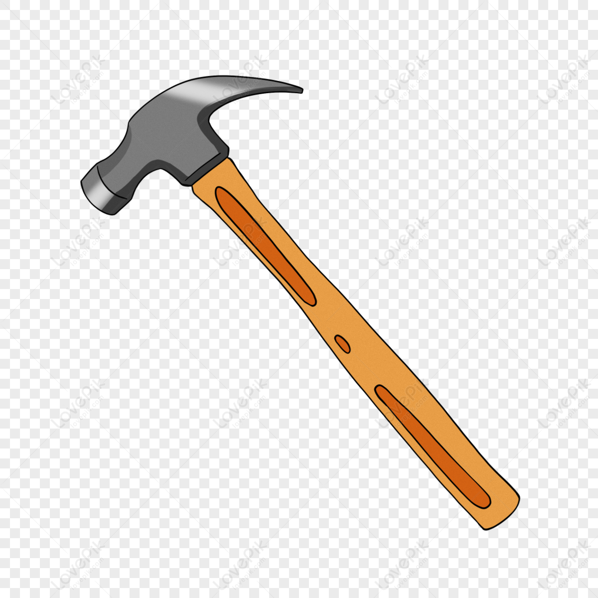 Cartoon Hammer Hammer With Orange Handle Clip Art,cartoon Tools,cartoon ...