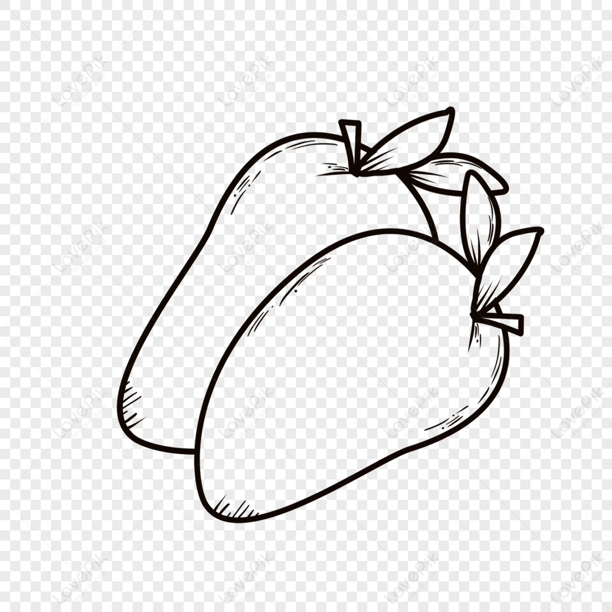 Cartoon fruit <b>mango</b> clipart black and white,mangifera indica,fruit sketch. 