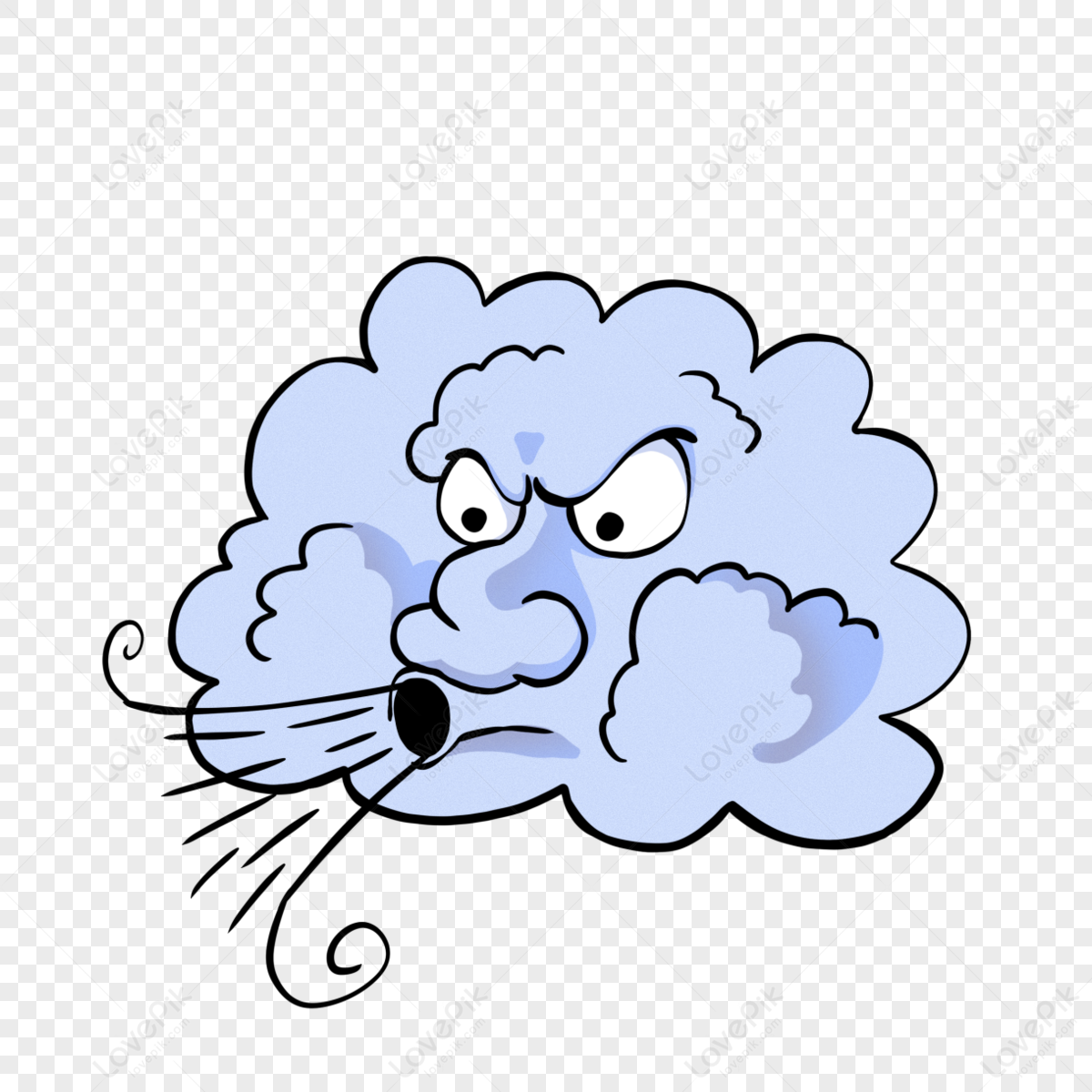 Cartoon Style Cloudy Gale Wind Clipart,typhoon,the Weather PNG Picture ...