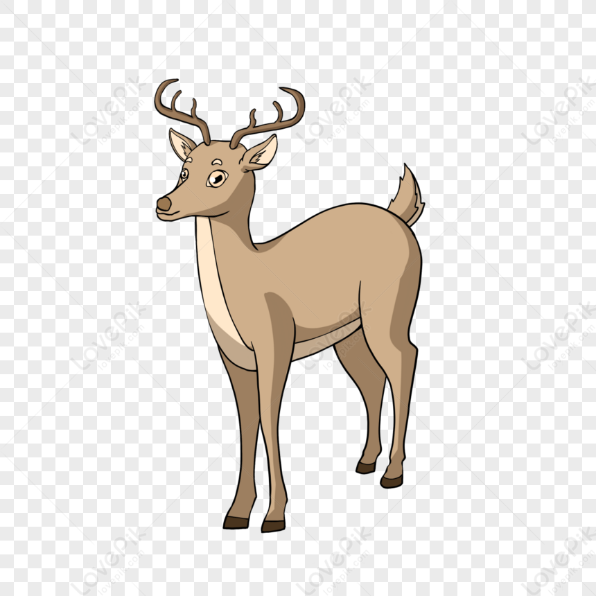 Cartoon Style Deer Clipart Animal,anime,antlers,anime Style PNG Free ...