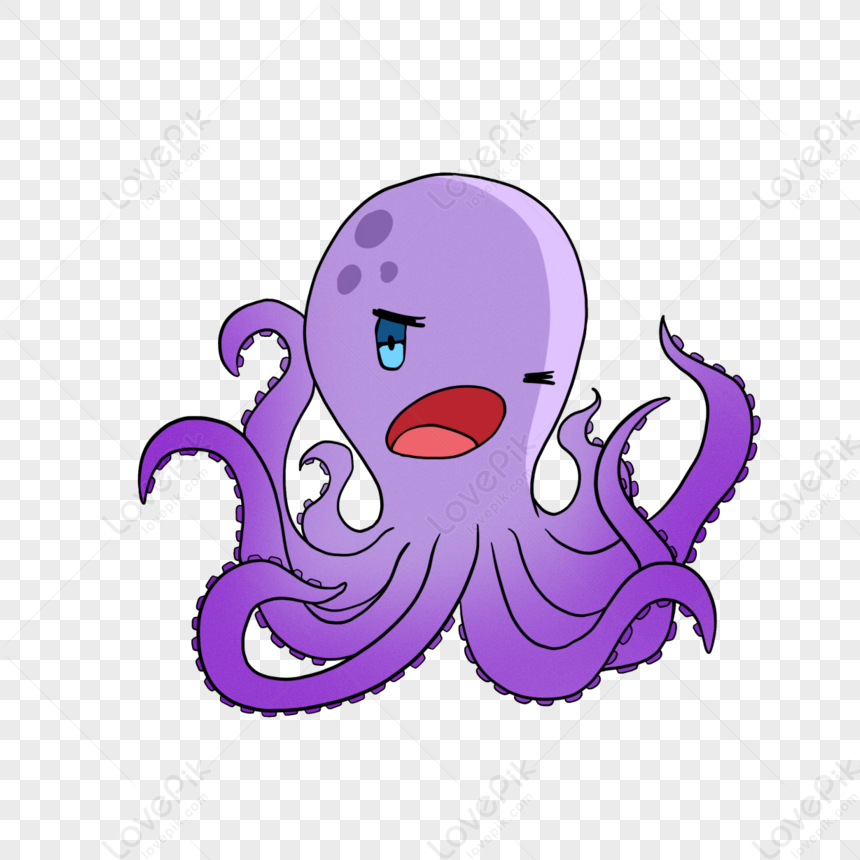 Cartoon Style Octopus Clipart,purple,tentacle,tentacles PNG Transparent ...