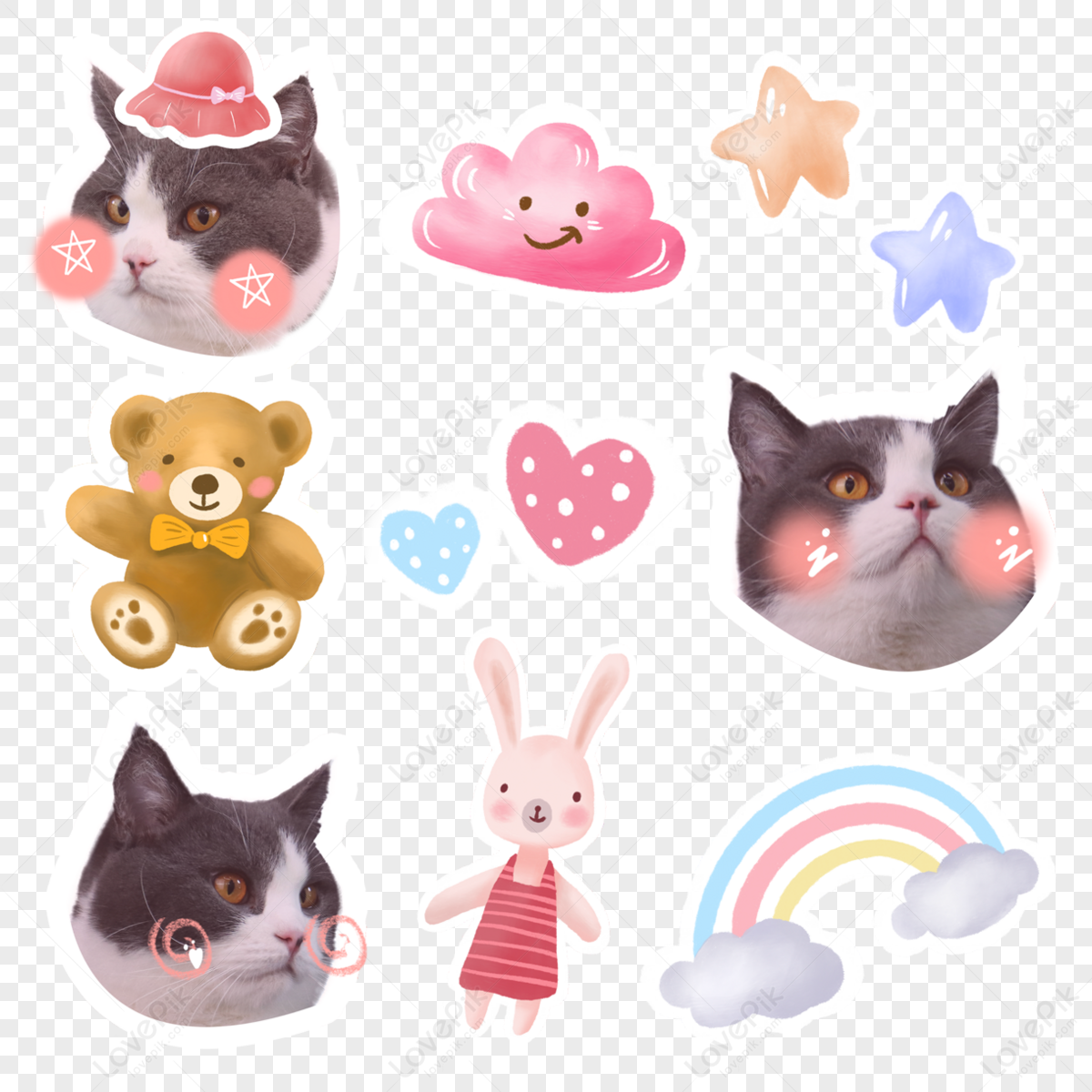 Cat Emoji Pack Cute Style,facebook Emoji,line Emoji,expressions PNG ...