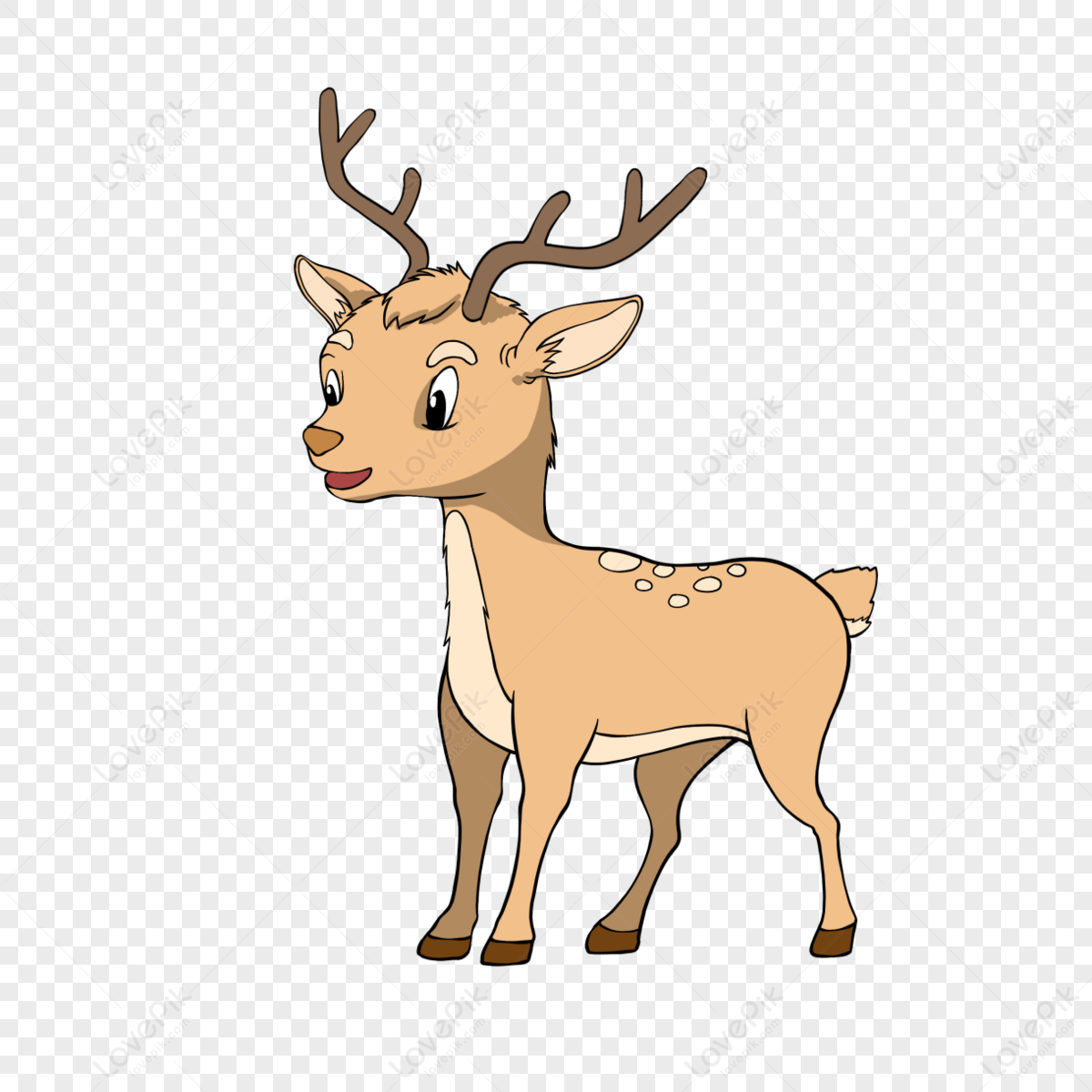 Cute Cartoon Animal Fawn Clipart,cartoon Style,deer Clip Art,antlers ...