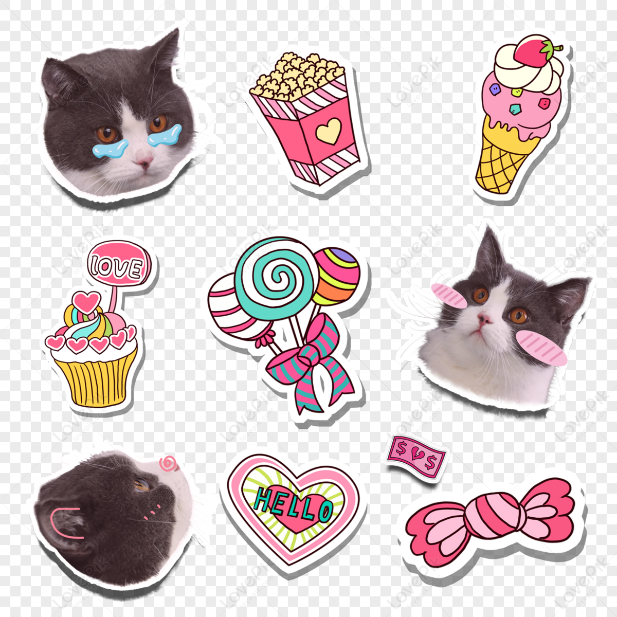 Cat Sticker PNG, Vector, PSD, and Clipart With Transparent
