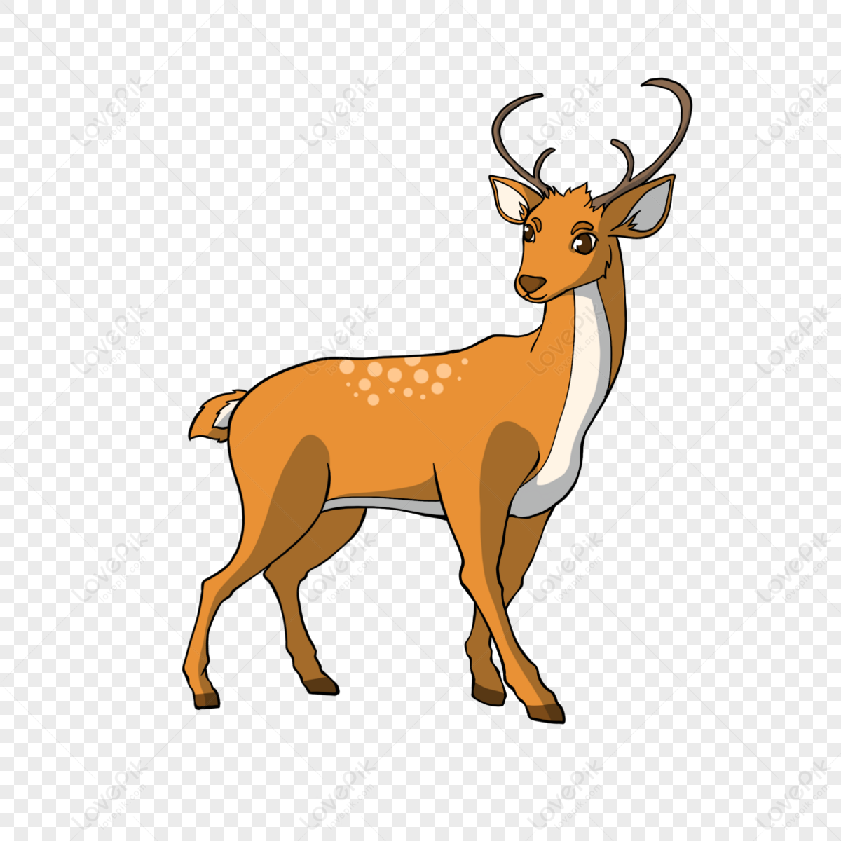 Deer Clipart Cartoon Style Animal,cartoon Fawn,fawn Clip Art,anime ...