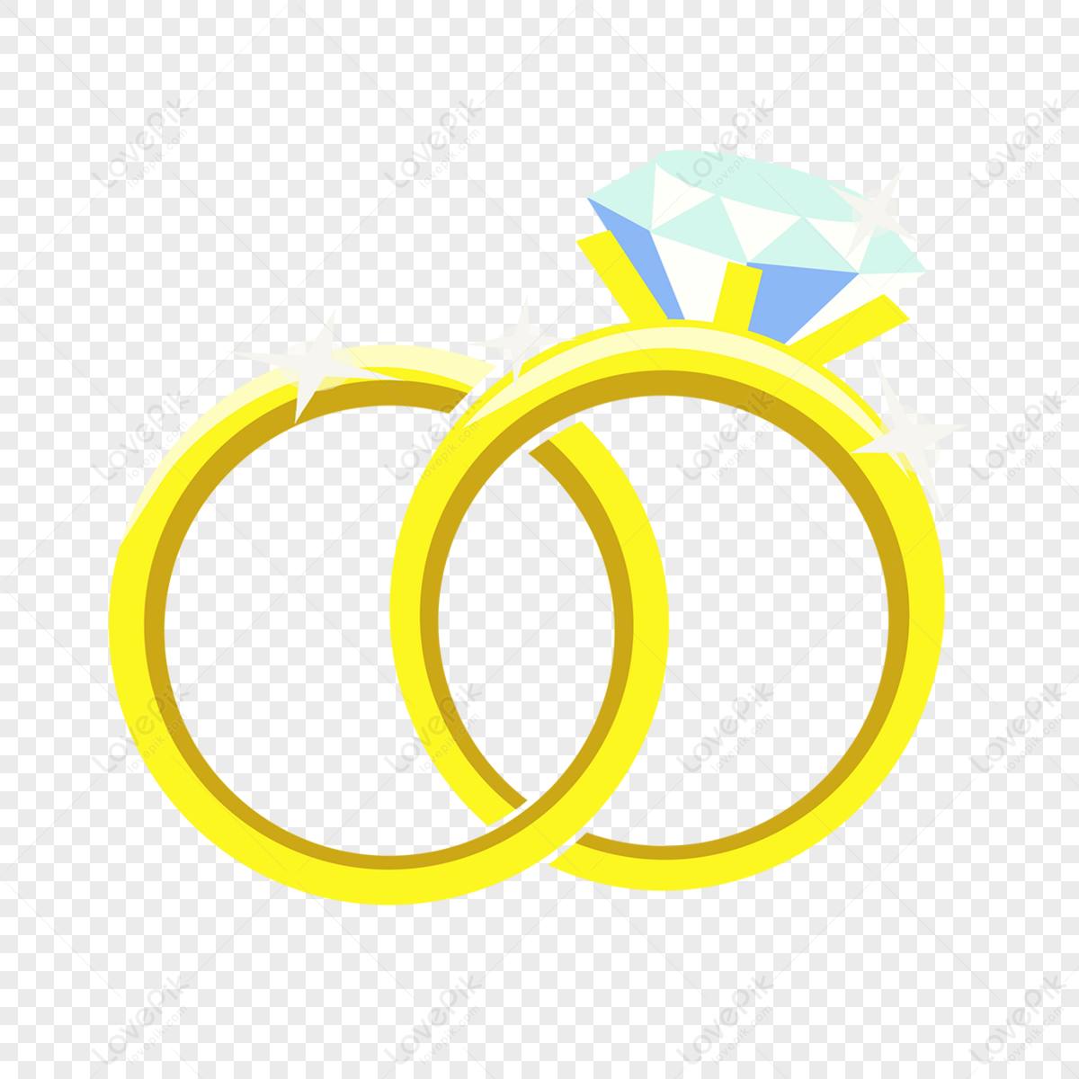 Gold Ring Clip Art,gold Rings,cartoon,wedding Decoration PNG ...