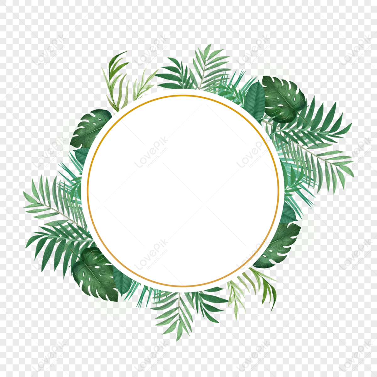 Green Leaves Round Border,beautiful,plant,leaf PNG Image Free Download ...